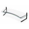 Suporte para 2 Monitores Executive - Preto / Vidro Incolor (Regulável)