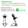 Banco Semi-sentado Ergonômico Prime - Aço / Com Encosto / Corvim - Image 10