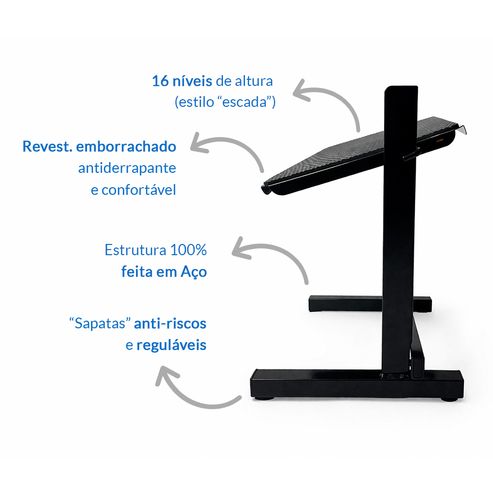 Apoio pés 16 regulagens ergonomico características