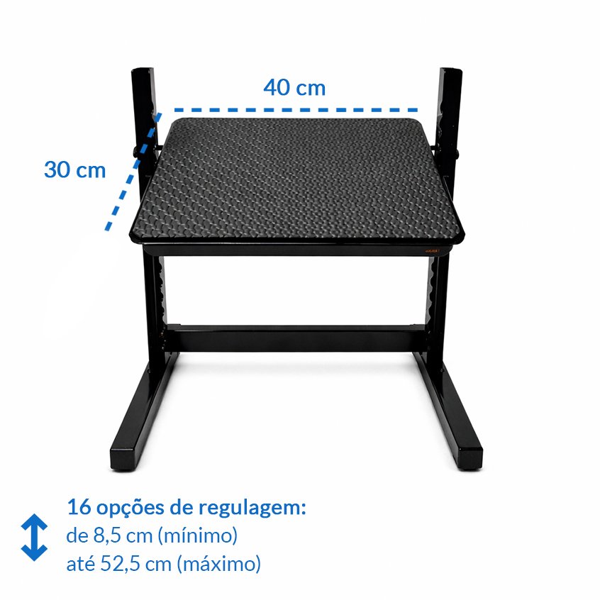 Apoio pés 16 regulagens ergonomico medidas
