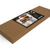 caixa suporte para monitor stand desk preto e marrom reliza