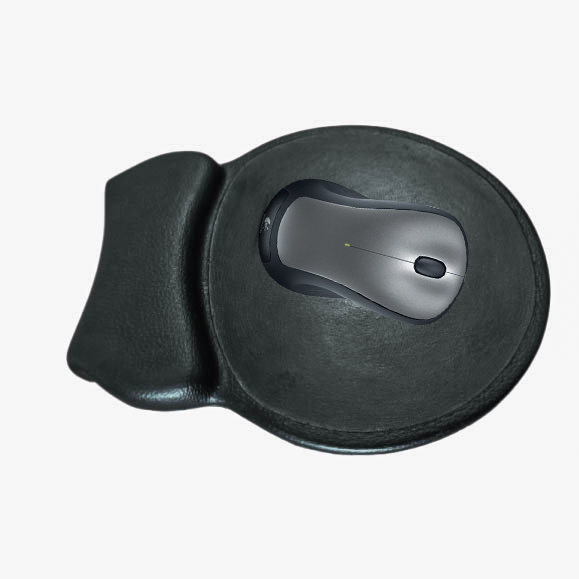 Mouse Pad Ergonômico (PU) - Redondo / Preto - Imagem 2